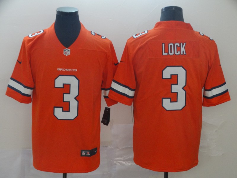 Men's Denver Broncos Drew Lock #3 Orange Jersey